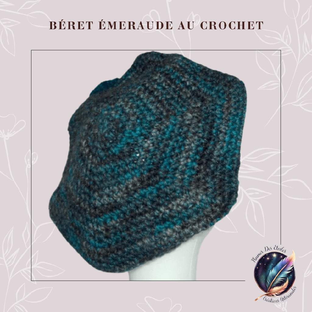 Béret Emeraude au Crochet