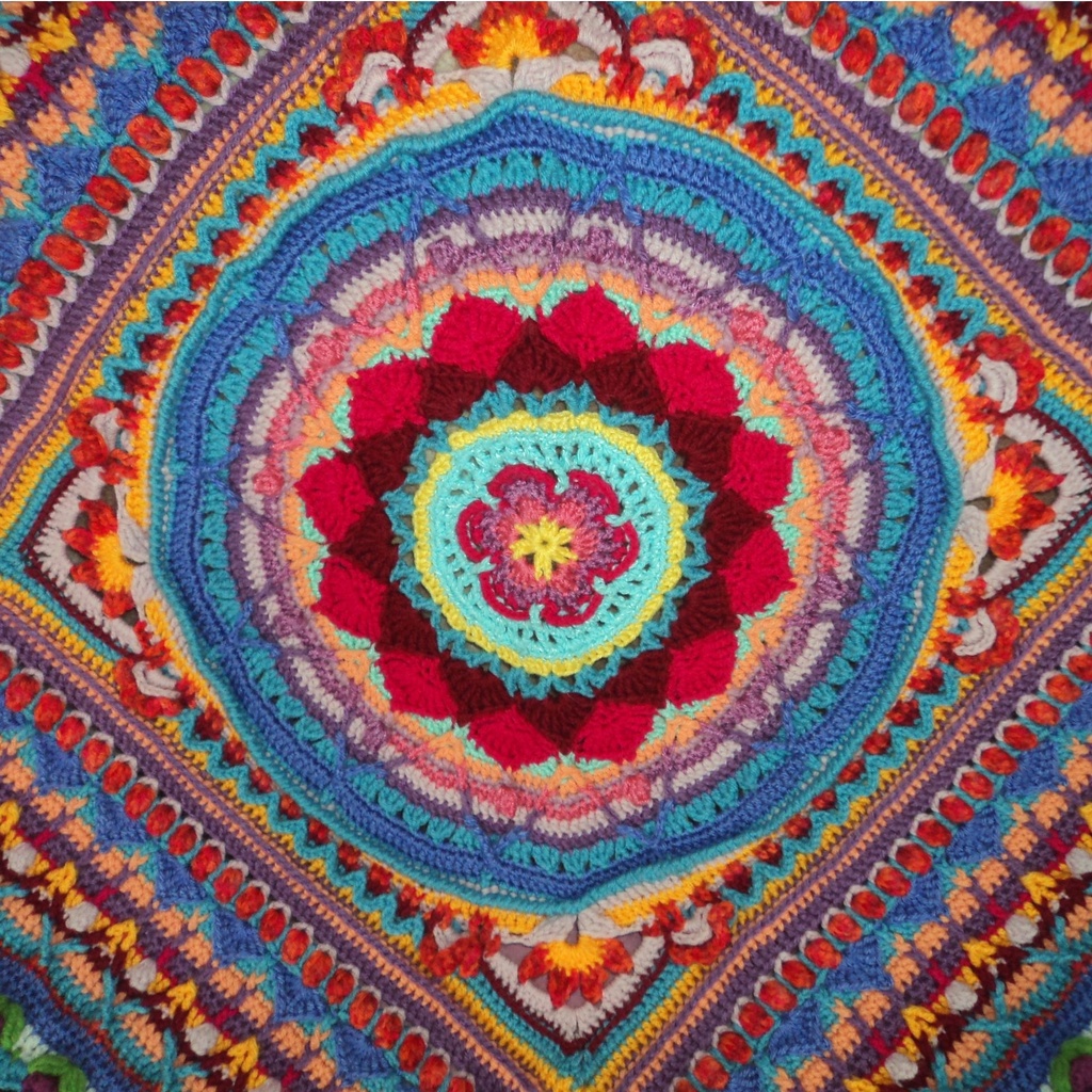 Couverture au crochet - Mandala