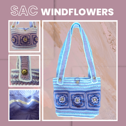 [SAC16BAG001] Sac au Crochet - Windflowers