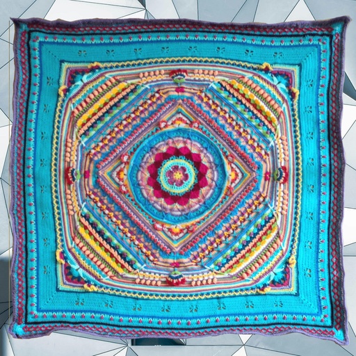 [COUV17MANDALA001] Couverture au crochet - Mandala