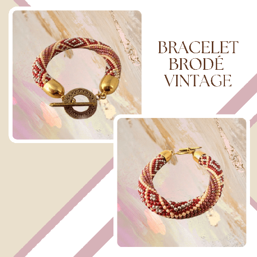 [BIJ14BRA002] Bracelet Brodé - Vintage