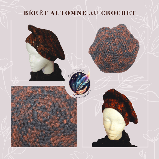 [PAP17BON001] Béret Automne au Crochet